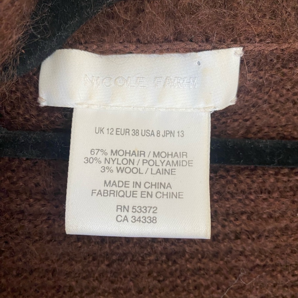 Nicole Farhi Cozy Brown Mohair Blend Shawl Collar Cardigan Sweater Size 8 - Picture 4 of 4
